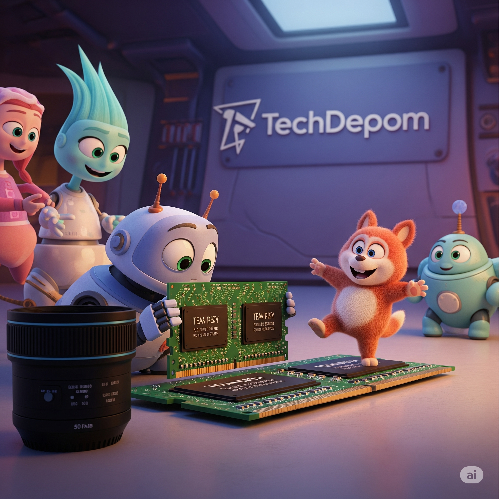 ram tanınmıyor görsel, bilgisayar ram sorunu, techdepom çözüm, donanım hataları, pixar karakterli teknik açıklama, joy sadness ram problemi, çözüm süreci techdepom, ram algılanmıyor infografik