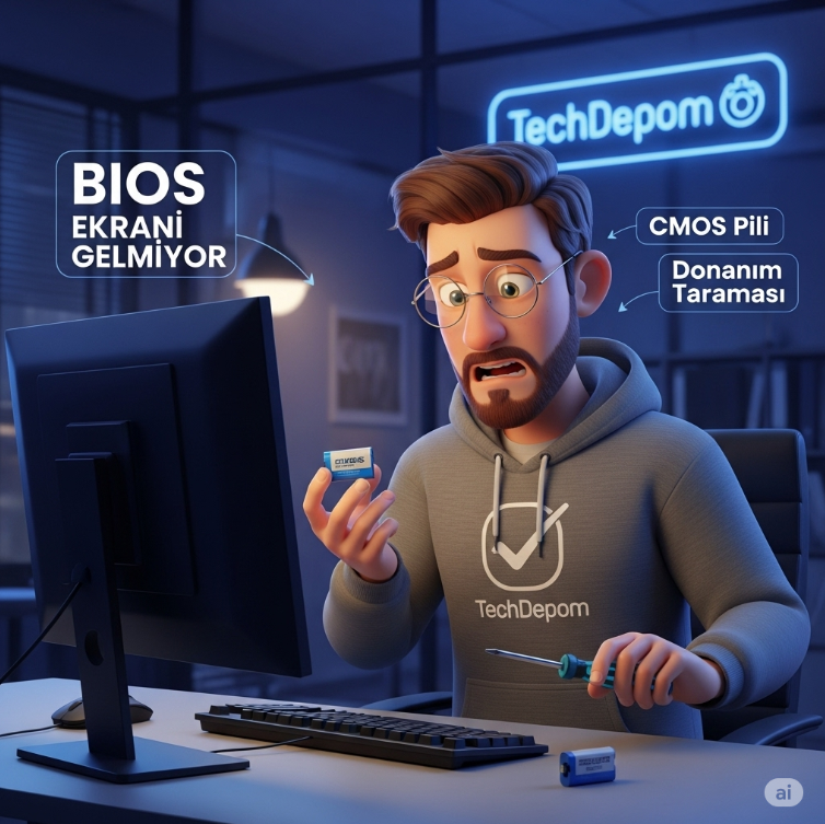 bilgisayar açılıyor bios gelmiyor