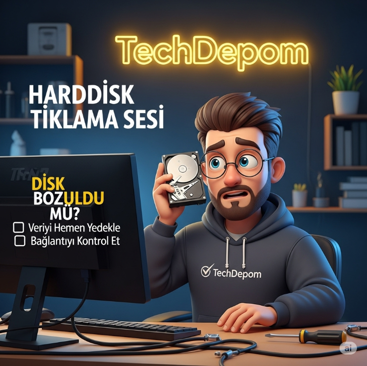 Harddisk Tıklama Sesi Geliyor – Disk Bozuldu Mu?